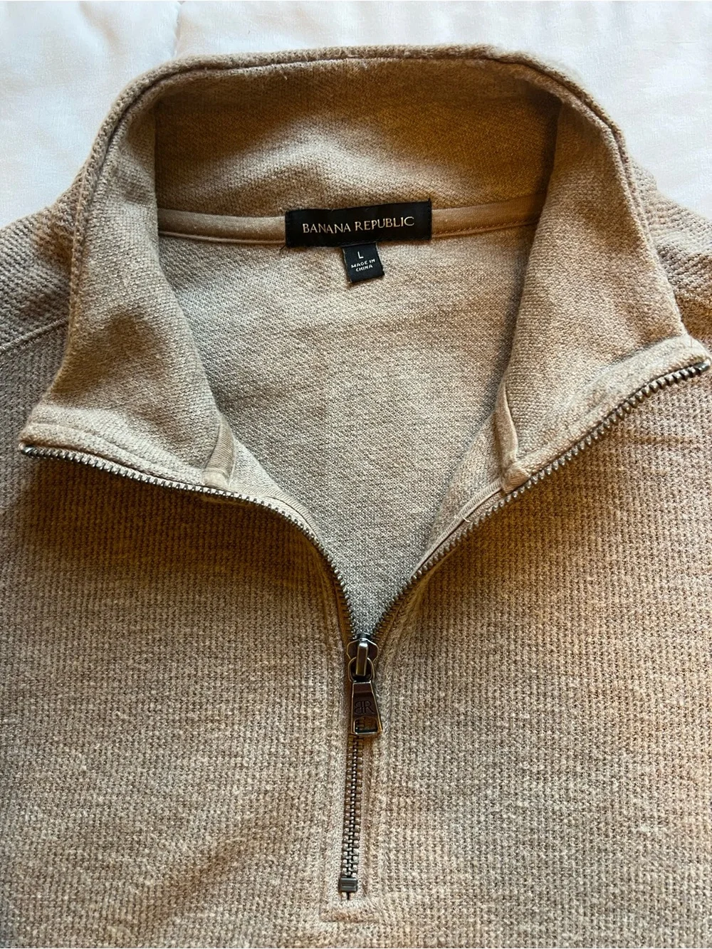 Banana Republic Men's Quarter-Zip Sweater - Brown/Tan